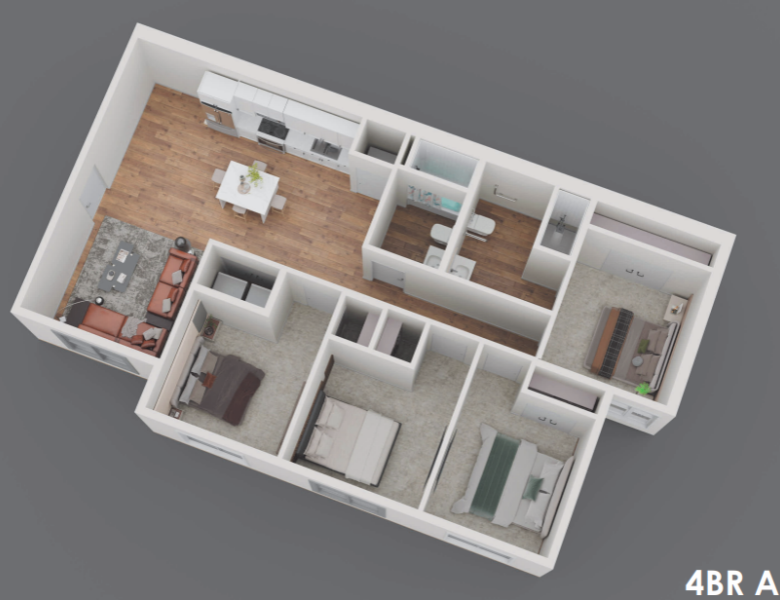 Four Bedroom, Two Bathroom A - Salix on Vine Luxurious Four Bedroom Two Bathroom at Salix on Vine